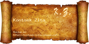 Kontsek Zita névjegykártya